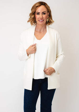 Avalon Rib Hem Cardigan, Cream