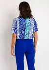 Avalon Dot Print Short Sleeve Top, Green & Blue