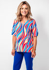 Avalon Abstract Print Short Sleeve Top, Multicoloured