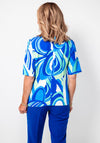Avalon Abstract Print Short Sleeve Top, Blue