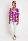 Avalon V-Neck Zebra Print Top, Magenta