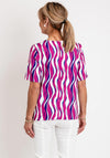Avalon V-Neck Zebra Print Top, Magenta