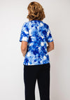 Via Veneto Sandy Floral V Neck Top, Blue