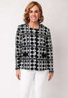 Avalon Geometric Print Top and Jacket Twinset, Black and White