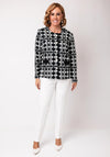 Avalon Geometric Print Top and Jacket Twinset, Black and White
