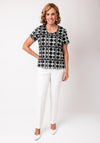 Avalon Geometric Print Top and Jacket Twinset, Black and White