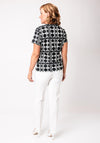 Avalon Geometric Print Top and Jacket Twinset, Black and White
