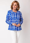 Avalon Geometric Print Top and Jacket Twinset, Blue and White