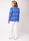 Avalon Geometric Print Top and Jacket Twinset, Blue and White