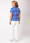 Avalon Geometric Print Top and Jacket Twinset, Blue and White