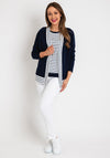Avalon Stripe Print Jacket & Top Twinset, Navy & White