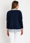 Avalon Stripe Print Jacket & Top Twinset, Navy & White