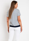 Avalon Stripe Print Jacket & Top Twinset, Navy & White