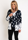 Avalon Flame Print Top & Cardigan Twinset, Black & White