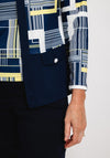 Avalon Abstract Print Jacket & Top Twinset, Navy Lemon