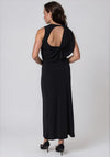 Aware Campbell Ruched Open Back Maxi Dress, Nav
