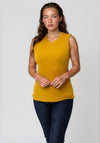 Vero Moda Aware Colbie Ribbed V Neck Tank Top, Yellow