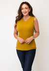 Vero Moda Aware Colbie Ribbed V Neck Tank Top, Yellow