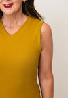 Vero Moda Aware Colbie Ribbed V Neck Tank Top, Yellow