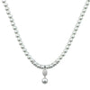 Absolute Jewellery Pearl Necklace with Pave Set Pearl Drop, White