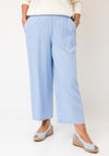 B.Young Falakka Linen Blend Cropped Trousers, Blue