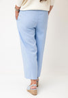 B.Young Falakka Linen Blend Cropped Trousers, Blue