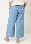 B.Young Kosmo Cropped with Belt Trousers, Light Blue Denim