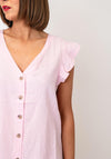 B.Young Falakka Ruffle Button Down Blouse, Pink