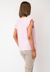 B.Young Falakka Ruffle Button Down Blouse, Pink