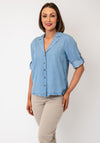 B.Young Kosmo Denim-Look Blouse, Light Blue