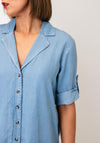 B.Young Kosmo Denim-Look Blouse, Light Blue