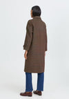 b. Young Camio Checked Coat, Brown Multi