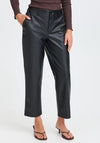 b. Young Straight Leg Faux Leather Trousers, Black