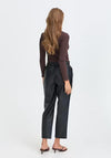 b. Young Straight Leg Faux Leather Trousers, Black