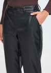 b. Young Straight Leg Faux Leather Trousers, Black
