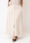 B. Young Falakka Button Skirt, Light Beige