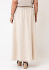B. Young Falakka Button Skirt, Light Beige