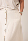 B. Young Falakka Button Skirt, Light Beige