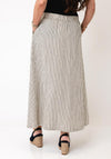 B. Young Falakka Striped Skirt, Beige