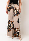B.Young Floral Print Wide Leg Trousers, Beige