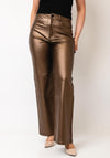 B.Young Metallic Wide Leg Trousers, Brass