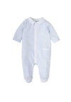 Babidu Baby Boy Gingham Collar Long Sleeve Babygrow, Blue
