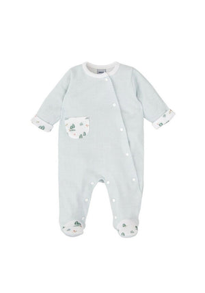 Babidu Baby Boy Gingham Long Sleeve Babygrow, Green