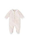 Babidu Baby Boy Long Sleeve Stripe Babygrow, Beige
