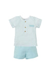 Babidu Baby Boy Striped Tee and Short Set, Blue