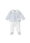 Babidu Baby Boy Check and Print Two Piece Set, Blue Multi