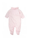 Babidu Baby Girl Gingham Frill Collar Babygrow, Pink