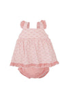 Babidu Baby Girls Stripe and Gingham Two Piece Set, Red