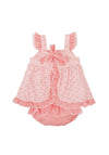 Babidu Baby Girls Stripe and Gingham Two Piece Set, Red