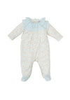 Babidu Baby Girl Floral Long Sleeve Babygrow, Blue